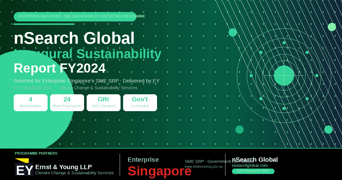 nSearch Global selected for Enterprise Singapore SME SRP — FY2024 Sustainability Report delivered by EY