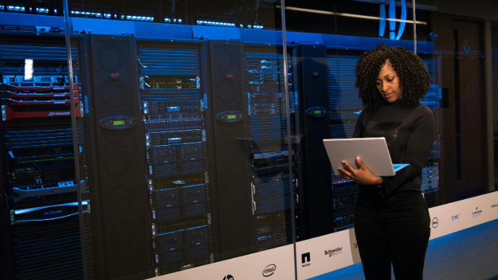 Technology professional managing enterprise infrastructure in a data centre